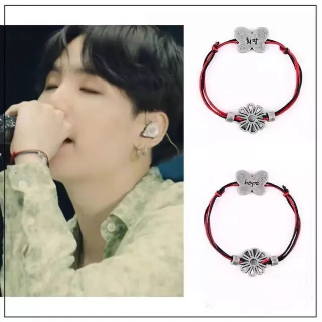 KPOP BTS Suga New Same Hope Butterfly Flower Bracelet 2023 Concert Items