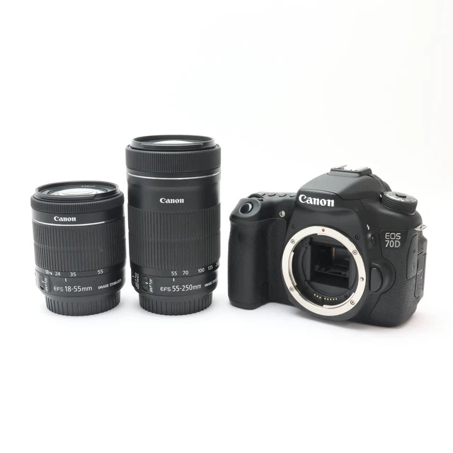 Canon 70D 18-55mm、55-250mmのレンズセット Amazon.com : Canon EOS 70D Digital SLR Camera with 18-55mm