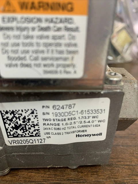 HONEYWELL VR9205Q1127 HVAC Two Stage Gas Valve 624787 $75.00 - PicClick