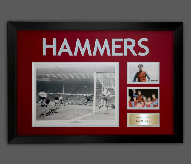 Geoff Hurst Signed West Ham United Fc 12x16 Photograph In A Frame Presentation