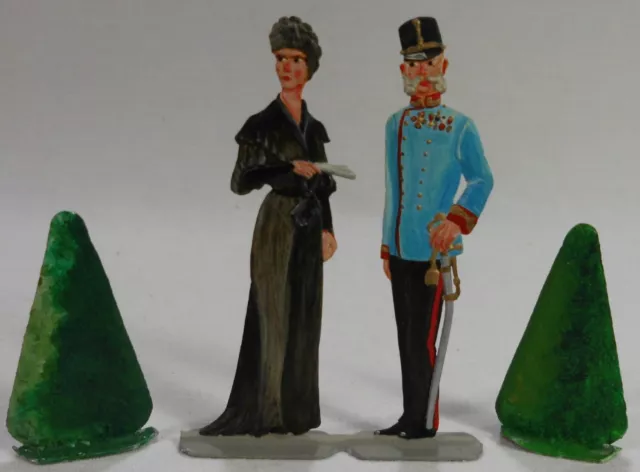 Vier bemalte Zinnfiguren 9 cm Höhe - Elisabeth "Sissi" und Franz-Josef I.  /80