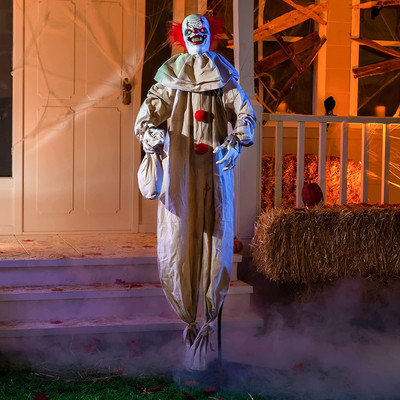 JOYIN 5FT HALLOWEEN Life-Size Animated Scary Clown Figure with Moveable