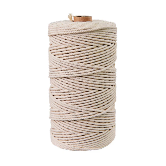 130M Cuerda de Algodón Natural Tapiz Tejido Hágalo usted mismo Cable para Artesanía de Pared Hecho a Mano