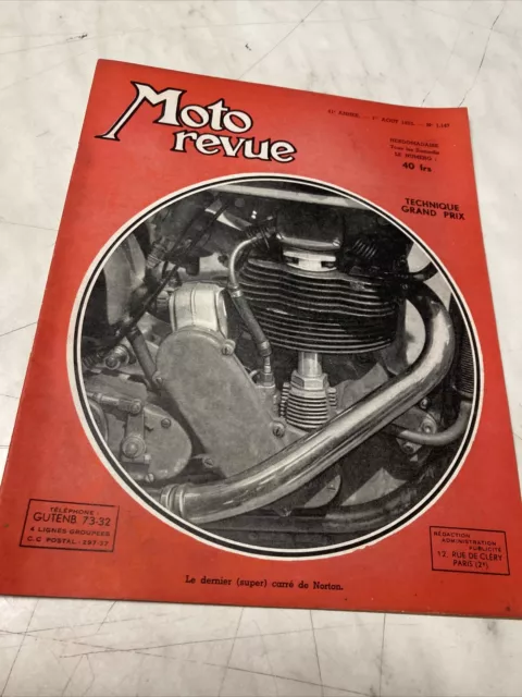 Magazine Moto revue 1147 1953 Triumph Cornet carburant , technique usine GP etc