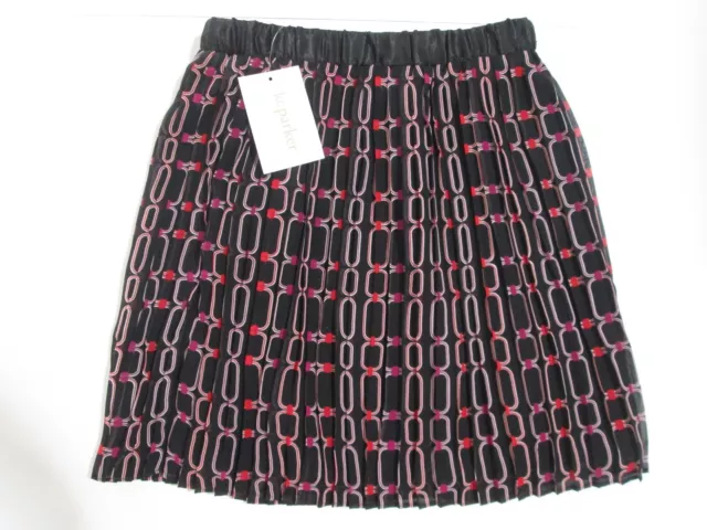 NWT KC Parker GIRLS SHEER PLEATED SKIRT Black Pink Size 14 Orig $54 Hartstrings