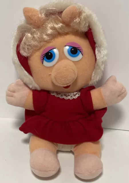 VINTAGE 1987 Baby Miss Piggy Jim Henson Plush Muppets Christmas Holiday 11"
