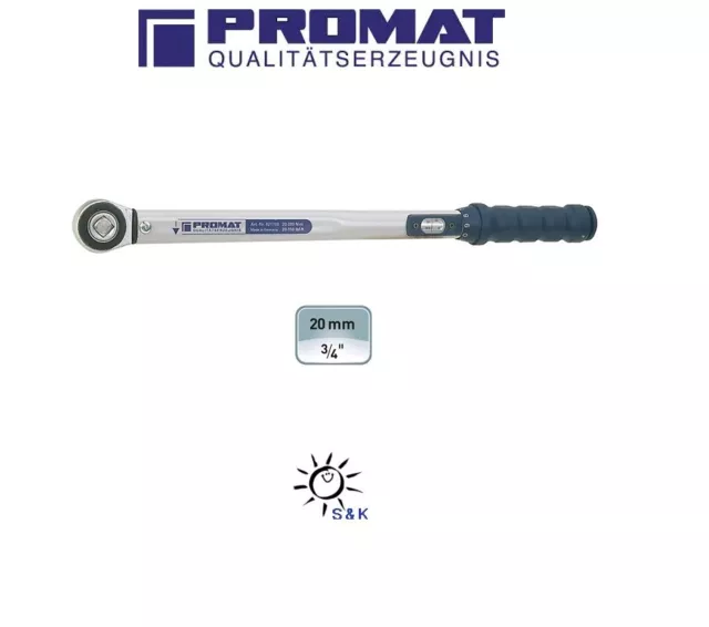 PROMAT Drehmomentschlüssel 140-750Nm 3/4Zoll 1240mm lang inkl. Prüfzertifikat