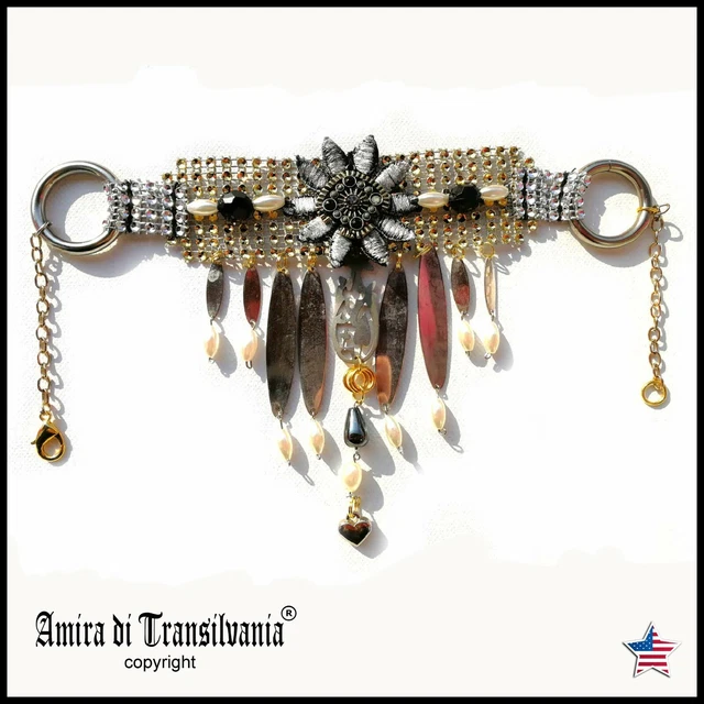 steampunk jewelry woman jewels necklace pendant fashion collar choker bib flower