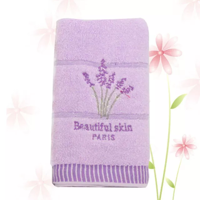 Cotton Bath Towels Lavender Embroidery Towel Fast Drying Water Absorption Towel