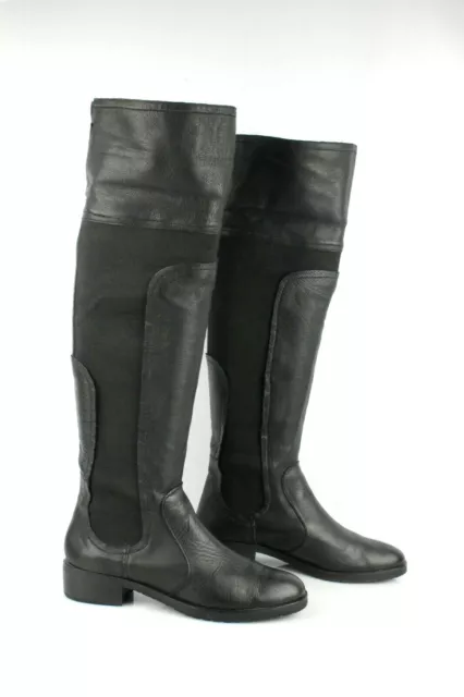 SAN MARINA Bottes genoux cuissardes Cuir et Stretch noir T 39 Très bon état