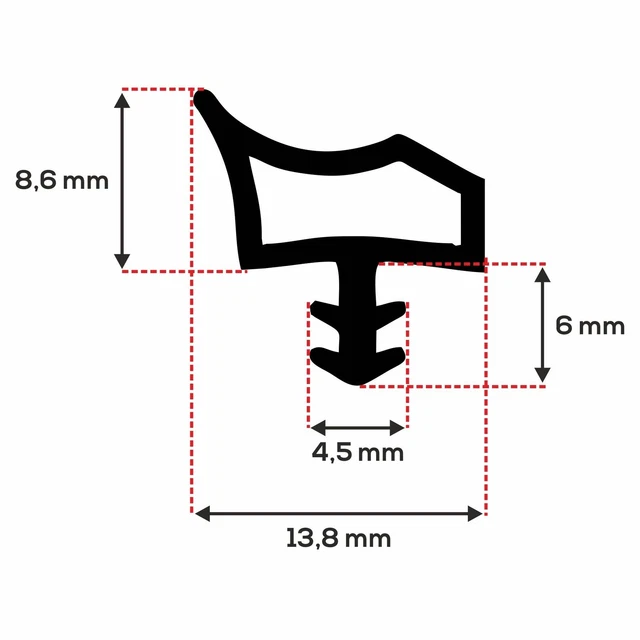 ToniTec Puerta M3967 Transparente 25m Perfil Hermetizante Zimmertürdichtung Nut