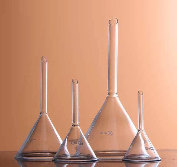 Wholesale 40mm - 150mm Transparent Glass Funnel with Short Stem Lab Supplies CA