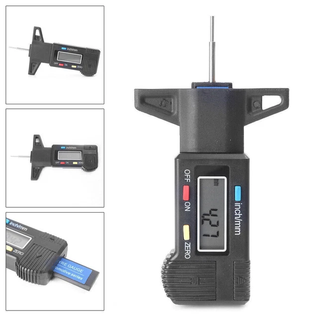 Car Tyre Digital Tread Brake Pad Shoe Gauge Depth Tester Guage  Tool Kit GZ