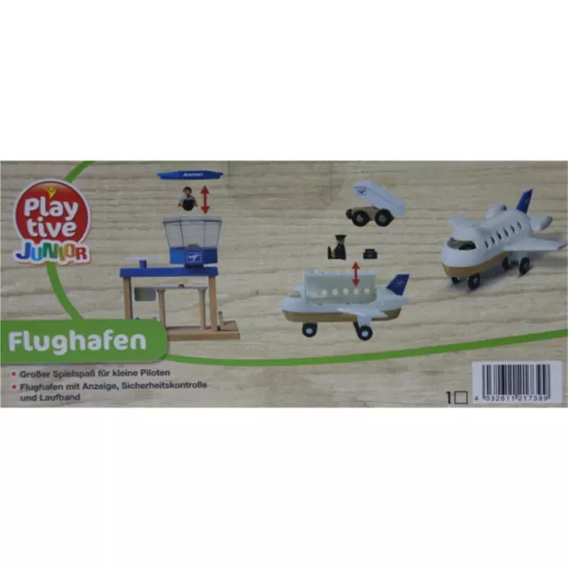 Holz Flughafen Echtholz Kinderspielzeug PlayTive Junior ab 3 jahren Neu OVP 2