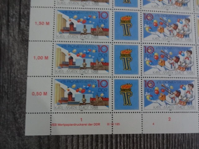 Ddr 1988: Kpl. Zsd Bogen Postfrisch Mi 3181 3182 ** Dv Fn 4 Pioniertreffen 2