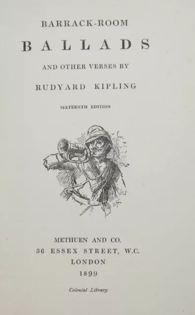 Rudyard Kipling - Barrack Room Ballads - Sixteenth Edition 1899-Colonial Library