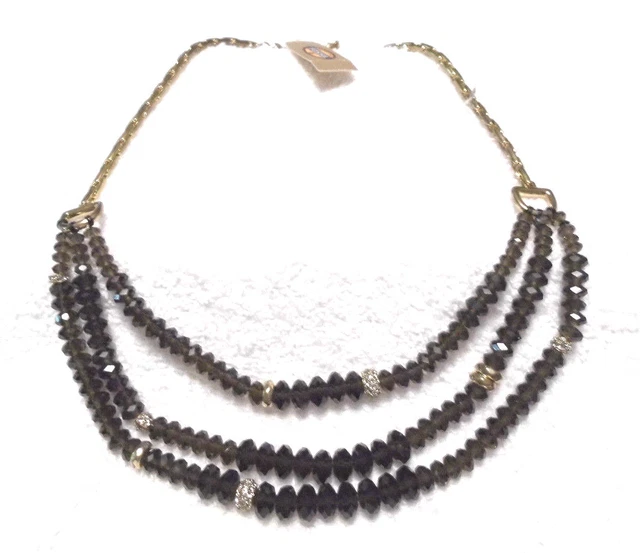 Fossil Gold and Brown Stone Necklace-Vintage Revival