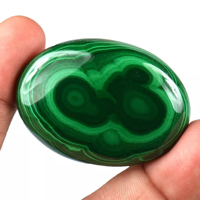 Haut Qualité 149 CT Naturel Vert Malachite 49 MM Ovale Cabochon Desseré Gemme