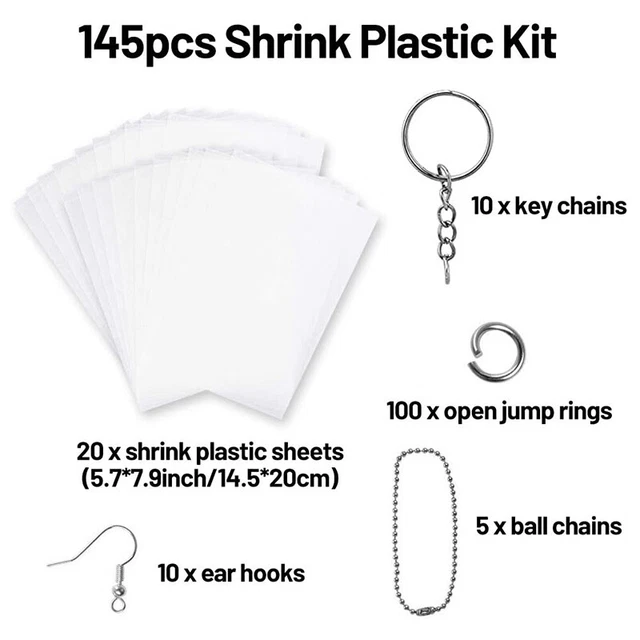 Kit Plastica Termoretraibile 218 Pezzi - Per Creare Portachiavi, Orecchini E Accessori Fai Da Te - Foto 3