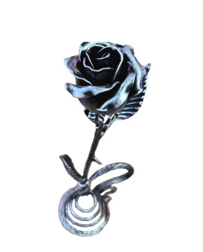Eternal Wrought Iron Rose - Hand forged  12"
