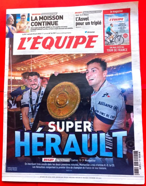 Rugby L'equipe 25/06/2022 Finale Championnat Top 14 Montpellier Castres 29-10