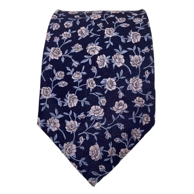 PAUL SMITH  Blue Flower Print Silk Tie Made In Italy 59"- 3.25" EX COND