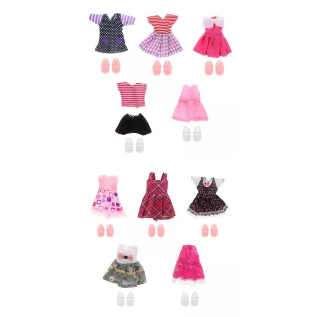 10/set scala 1:12 vestiti per bambole da 16 cm vestito con scarpe accessori