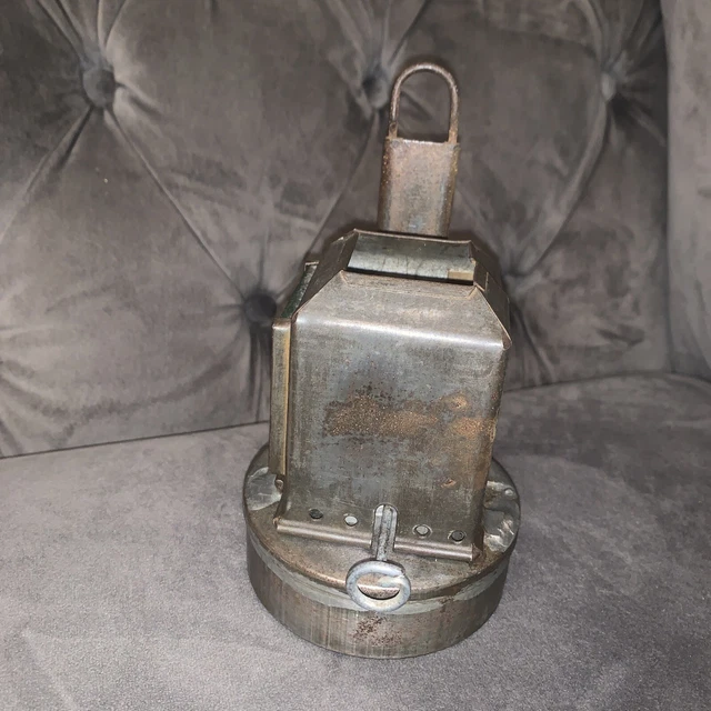 Vintage Mining/Railway? Antique Paraffin Oil Lamp Wall Mounted Sconce Steel/Tin 2