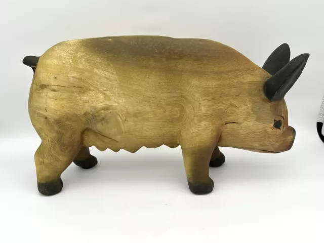 Wooden pig in hunter wellies sales