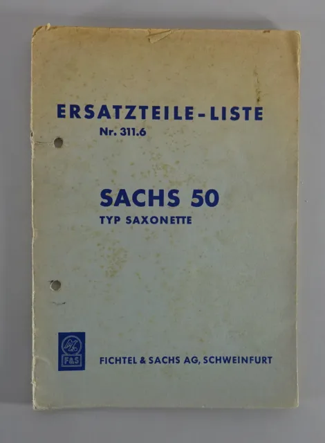 Catalogue des Pièces / Liste de Rechange Sachs Moteur 50 Type Saxonette