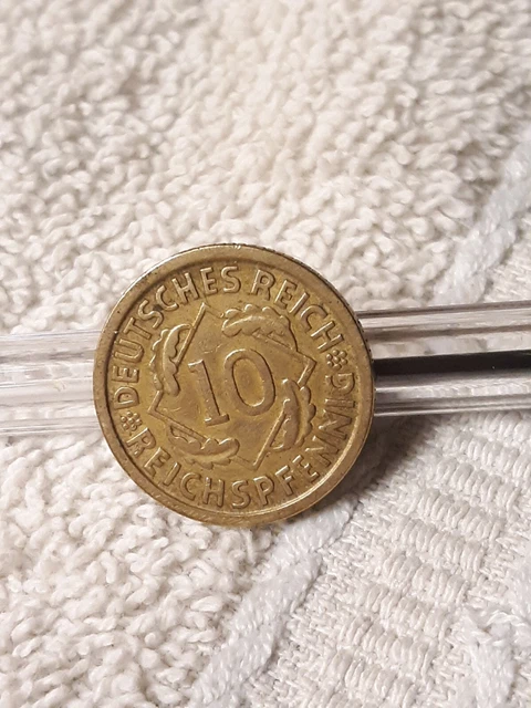 1929 D , Weimar Republic 10 Pfennig ~ Germany ~German Bronze ☆Dime With Flaws ☆