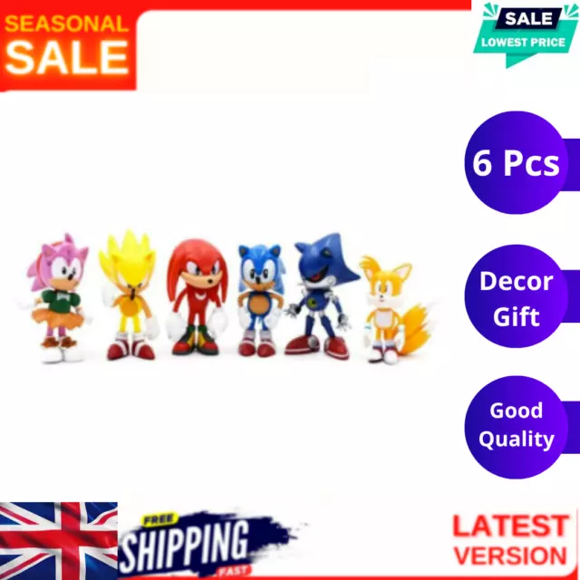 6Pcs Sonic the Hedgehog PVC Action Game Figure Model Toy Collectible Decor Gift