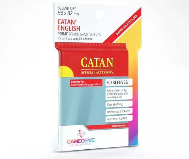 60 Gamegenic 'Catan' Card Size Board Game Sleeves Clear 56 x 82mm