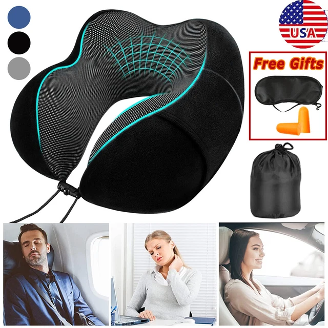 U-Shaped Memory Foam Rebound Travel Pillow Neck Support Head Rest Airplane Sleep