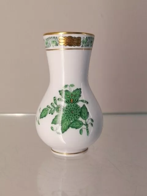 Herend Apponyi Grün Vert Väschen Vase 7102/AV 1.WAHL Höhe 9cm