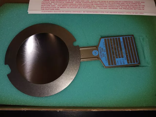Continental Disc Corp 3" ULTRX (FS) Rupture Disc / 50 PSIG @ 72° F / 339473