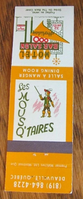 Cavalier Matchbook Matchcover: Les Mousquetaires (Deauville, Quebec) -E13