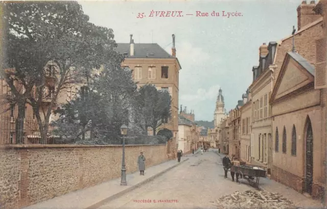 Cpa 27 Evreux Rue Du Lycee