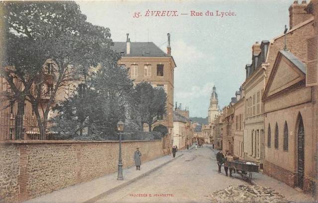 Cpa 27 Evreux Rue Du Lycee