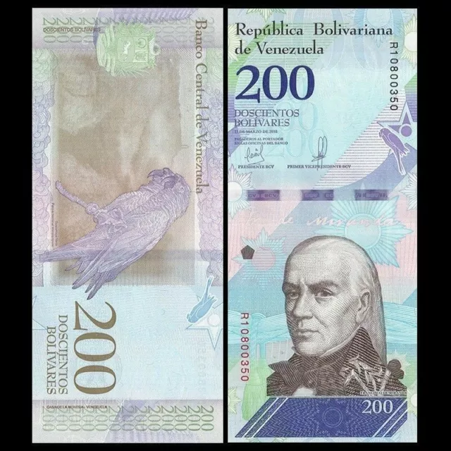 Venezuela 200 Bolivares Soberano, 2018, Random Date, P-107, UNC