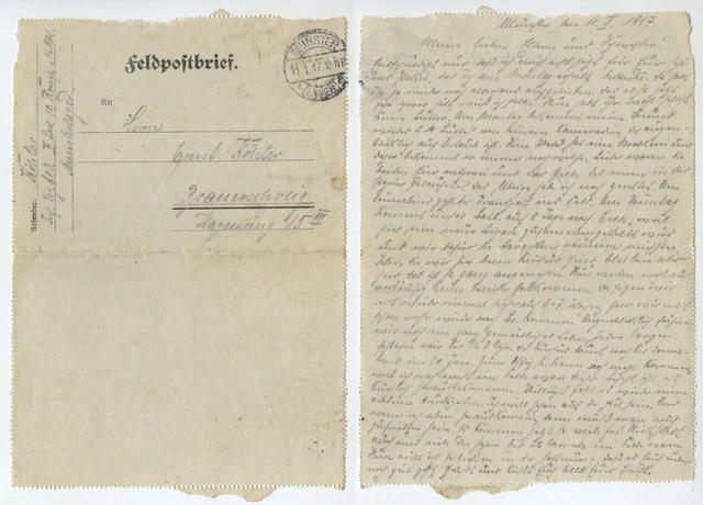 97616 - Feldpostbrief - Munster (Lager) 11.1.1917 nach Braunschweig