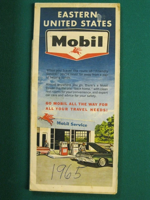 MOBIL OIL 1965 Highway Road Map - Mobil Oil 1965 Highway Road Map Of Eastern.webp