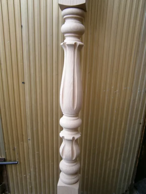 Stair Newel Posts Graceful Flows Carved Wooden Staircase Remodel Ball Top Finial 2