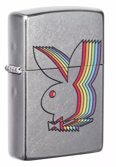 Zippo Windproof Lighter With Rainbow Playboy Bunny Logo, 49343, New In Box