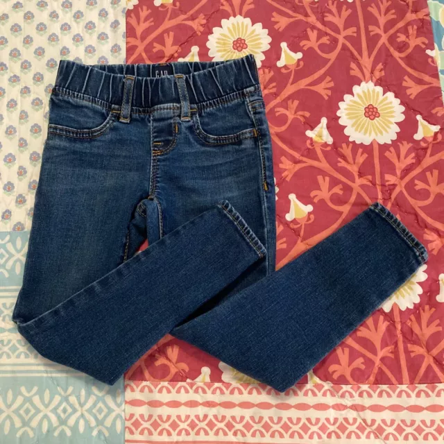 Gap Kids Medium Dark Wash Slim Stretch Jeans Jegging - Girls 5 Slim- EUC!