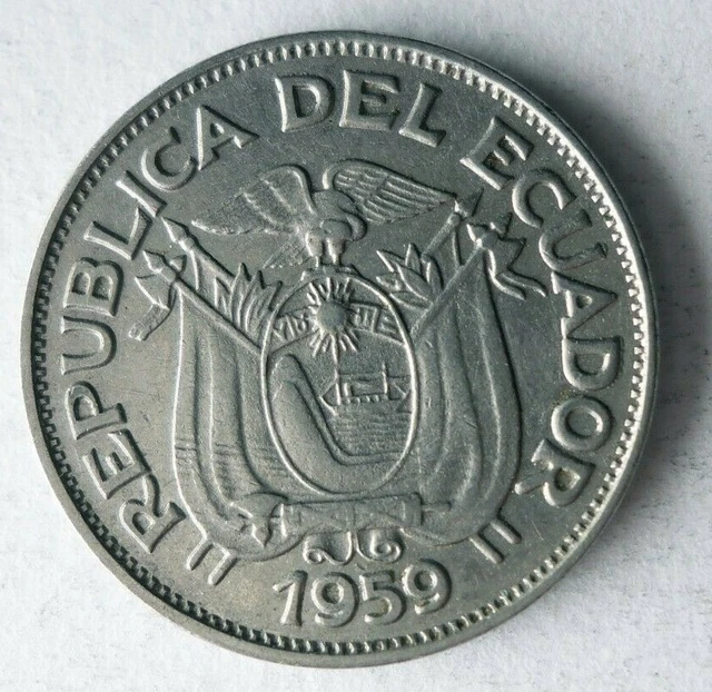 1959 ECUADOR 20 CENTAVOS - Excellent Collectible Coin - FREE SHIP - Bin #145