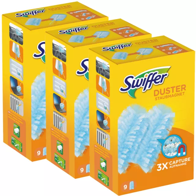 3x 9er Pack Original Swiffer Nachfülltücher pour Swiffer Staubmagnet