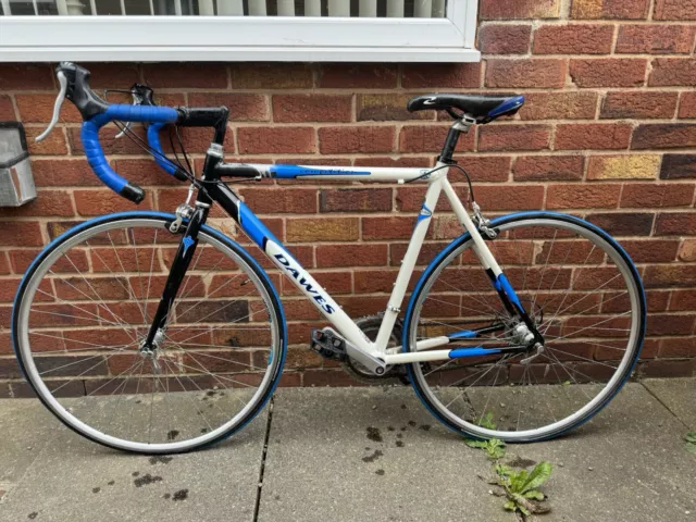 DAWES COMPETITION GIRO 300 Road Racing Bike White Yellow Blue Hand Built in UK. 75.00 PicClick UK