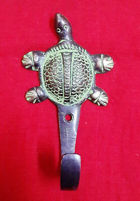 Lucky Turtle Shape Hook Vintage Brass Clothes Towel Coat Wall Hook Home Decor GT