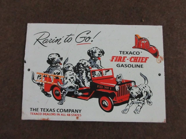 【TEXACO FIRE CHIEF】アメリカヴィンテージ看板 Texaco Fire Chief Sign: Vintage Porcelain Gas Pump Advertising